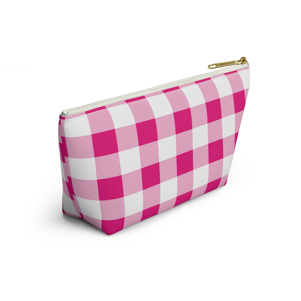 Pink Gingham Cosmetic Bag