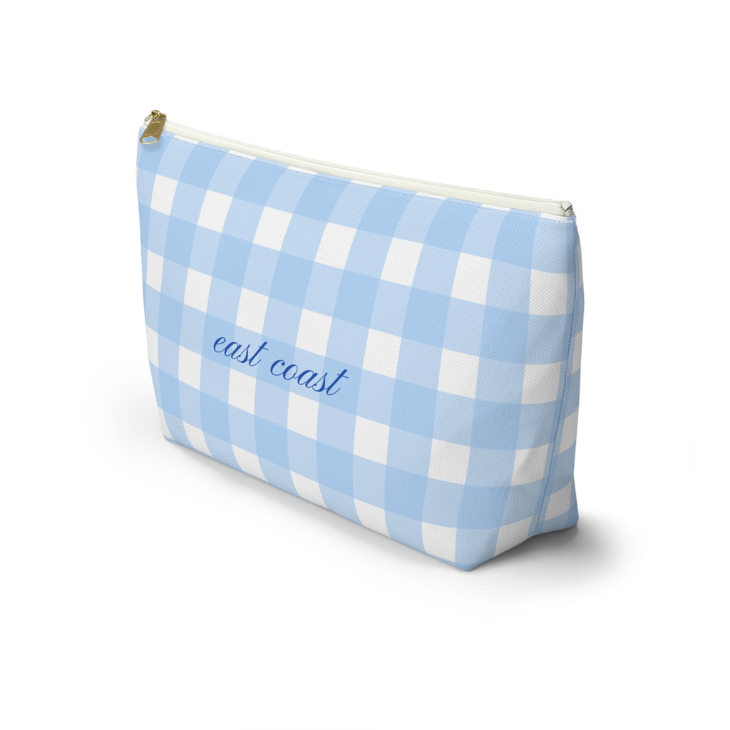 Blue Gingham Cosmetic Bag