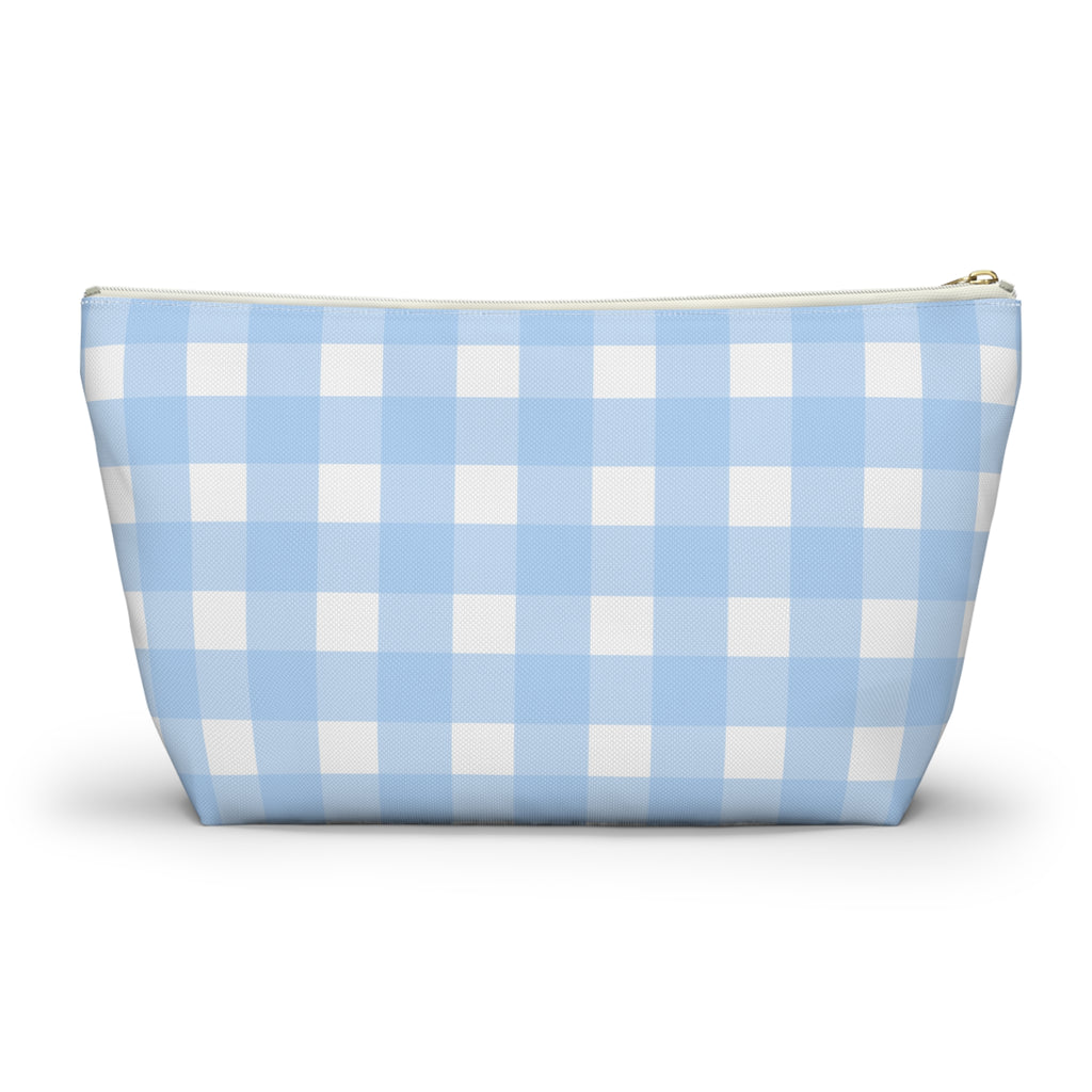 Blue Gingham Cosmetic Bag