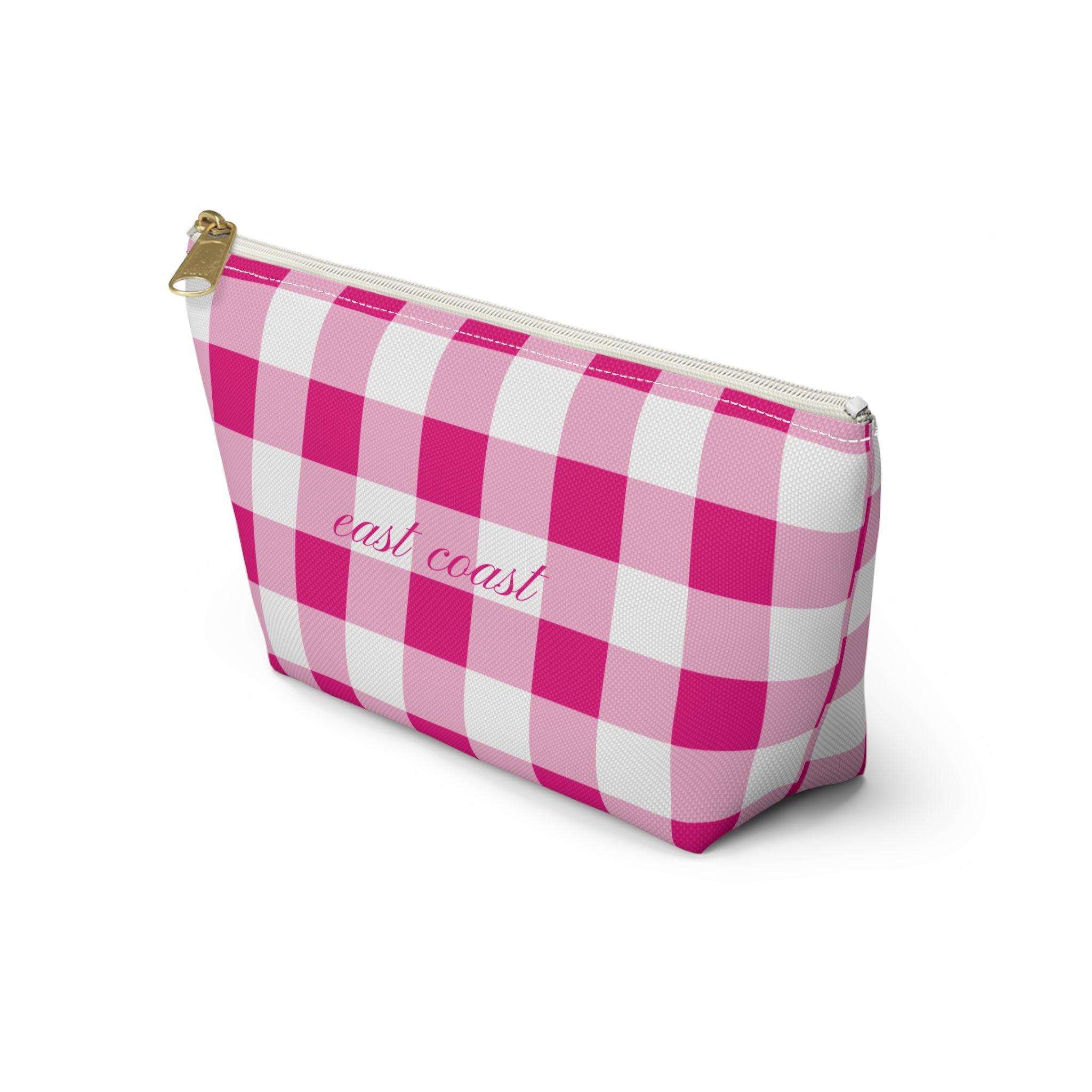 Pink Gingham Cosmetic Bag