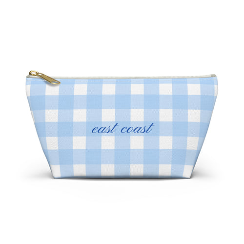Blue Gingham Cosmetic Bag