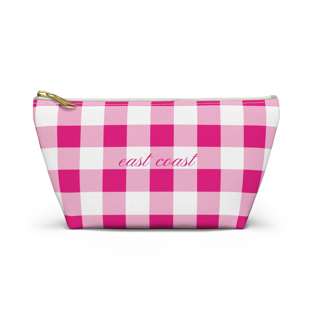 Pink Gingham Cosmetic Bag