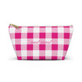 Pink Gingham Cosmetic Bag