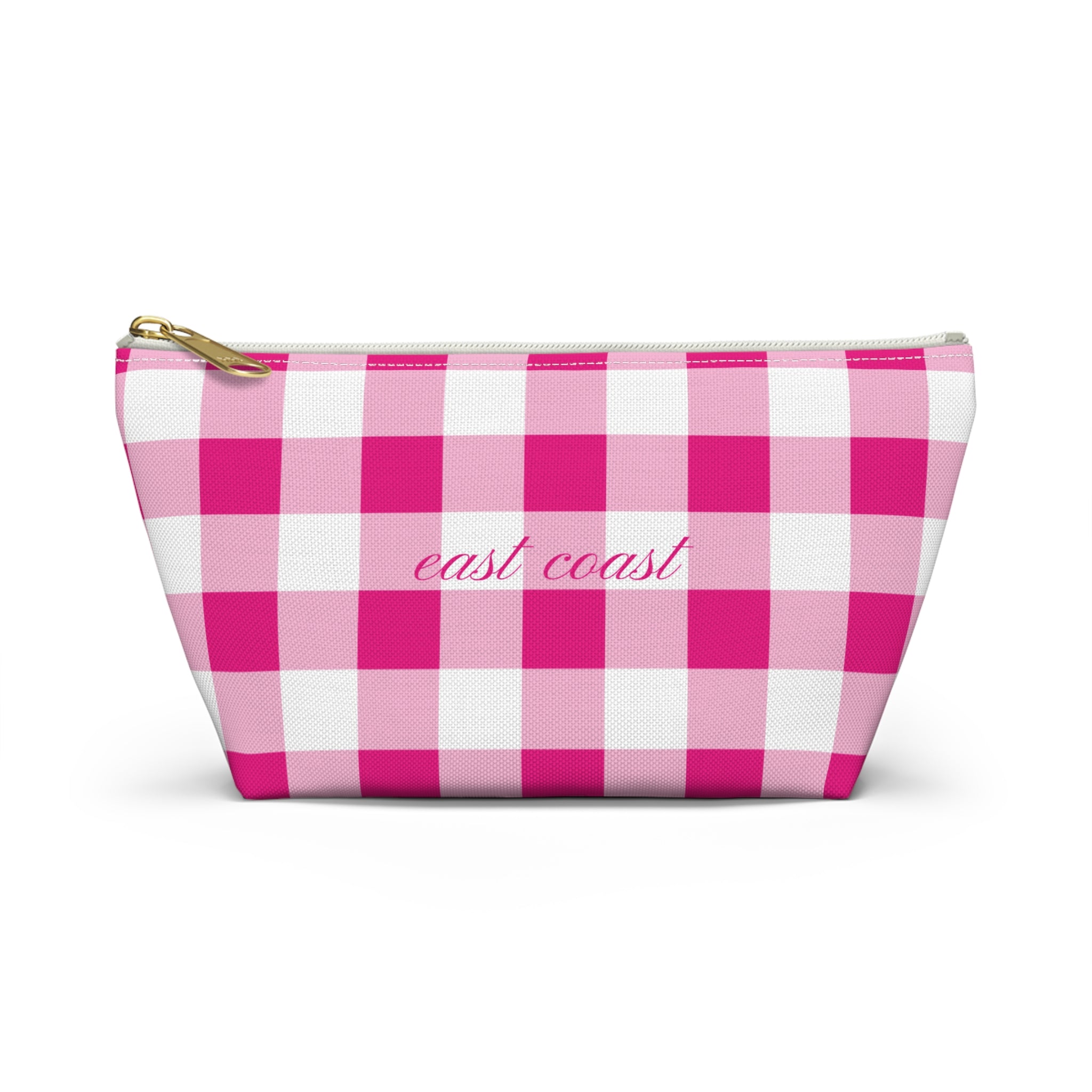 Pink Gingham Cosmetic Bag