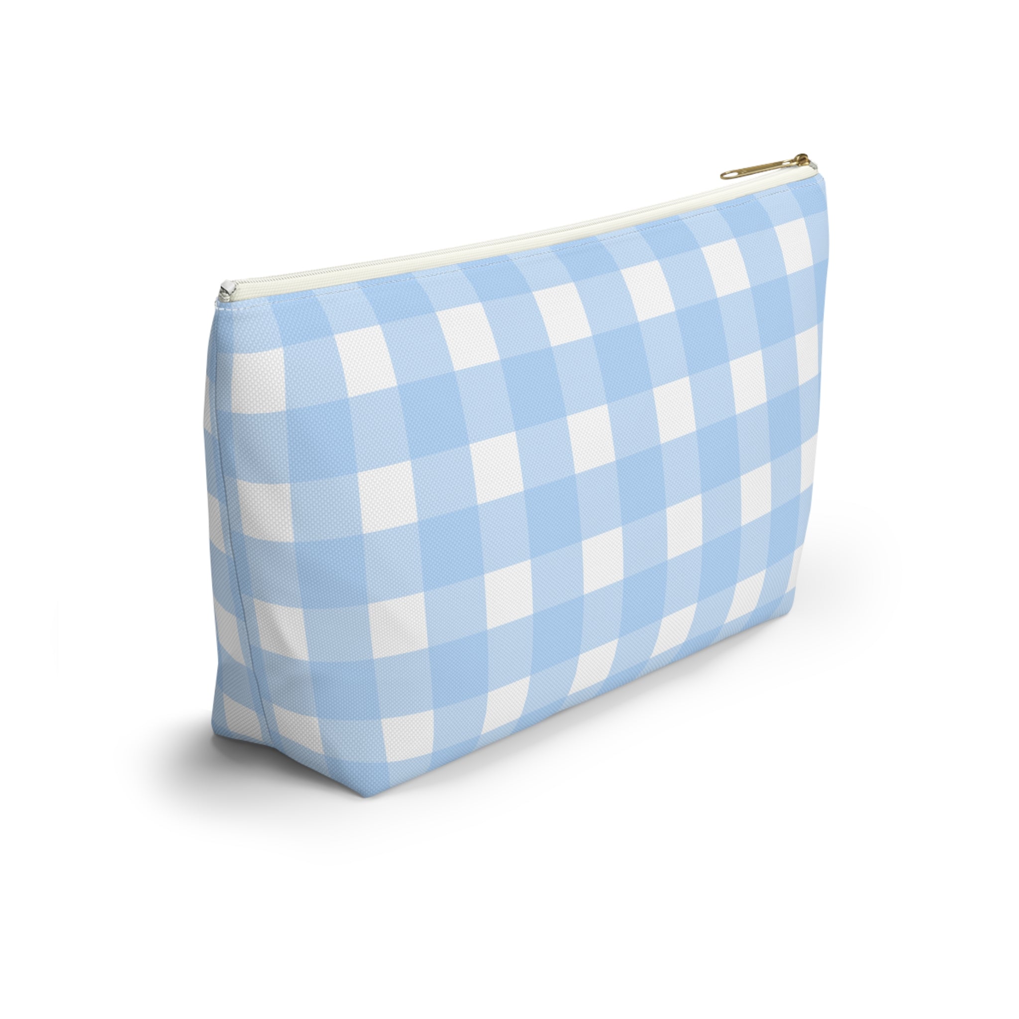 Blue Gingham Cosmetic Bag