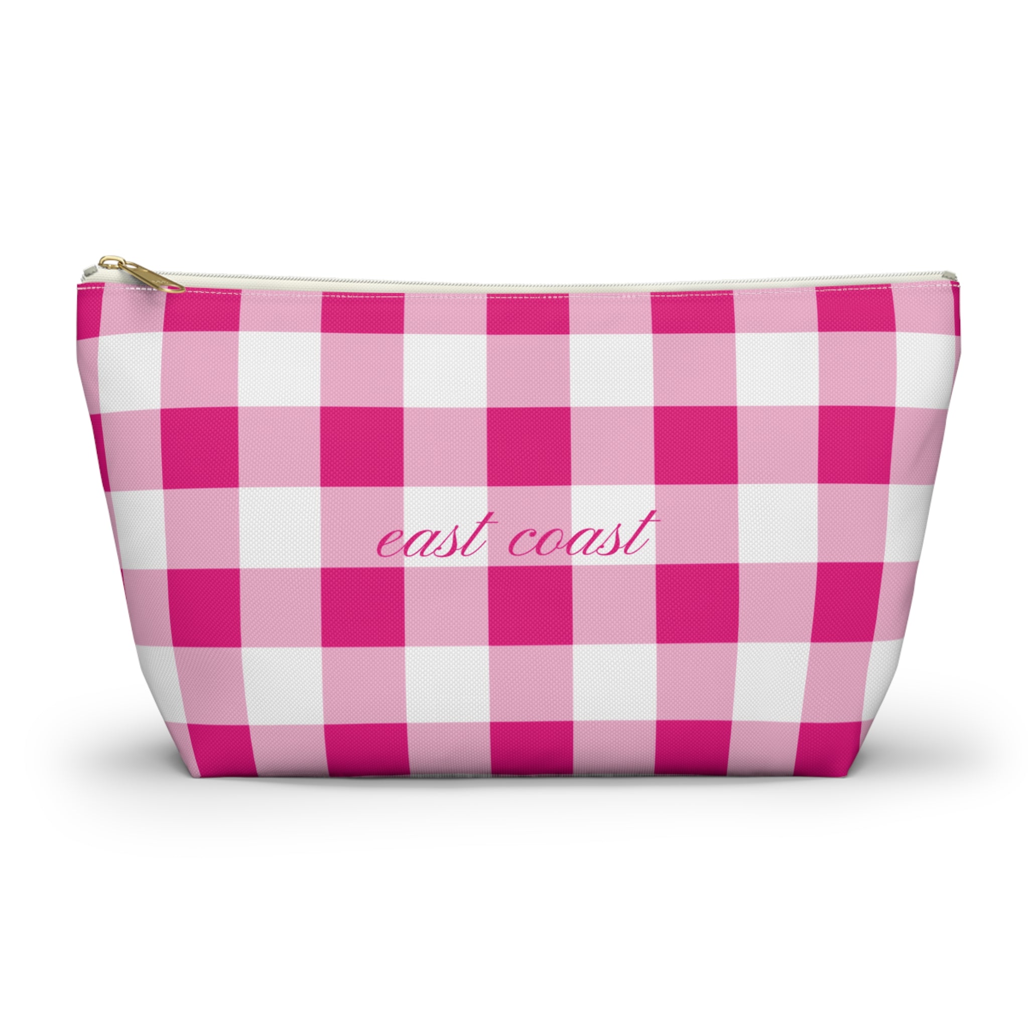 Pink Gingham Cosmetic Bag