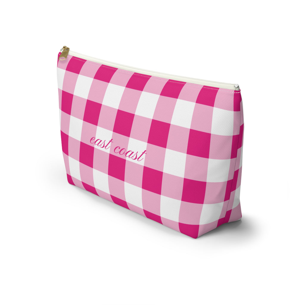 Pink Gingham Cosmetic Bag