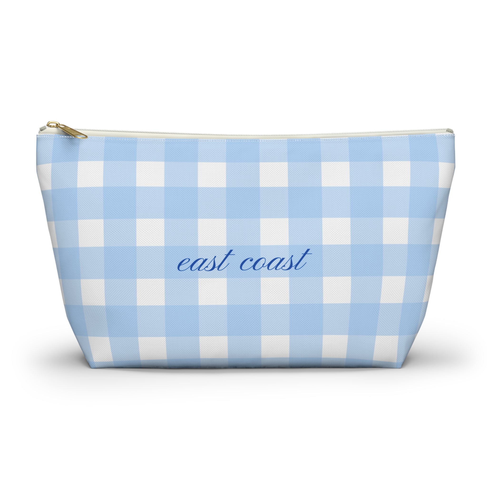 Blue Gingham Cosmetic Bag