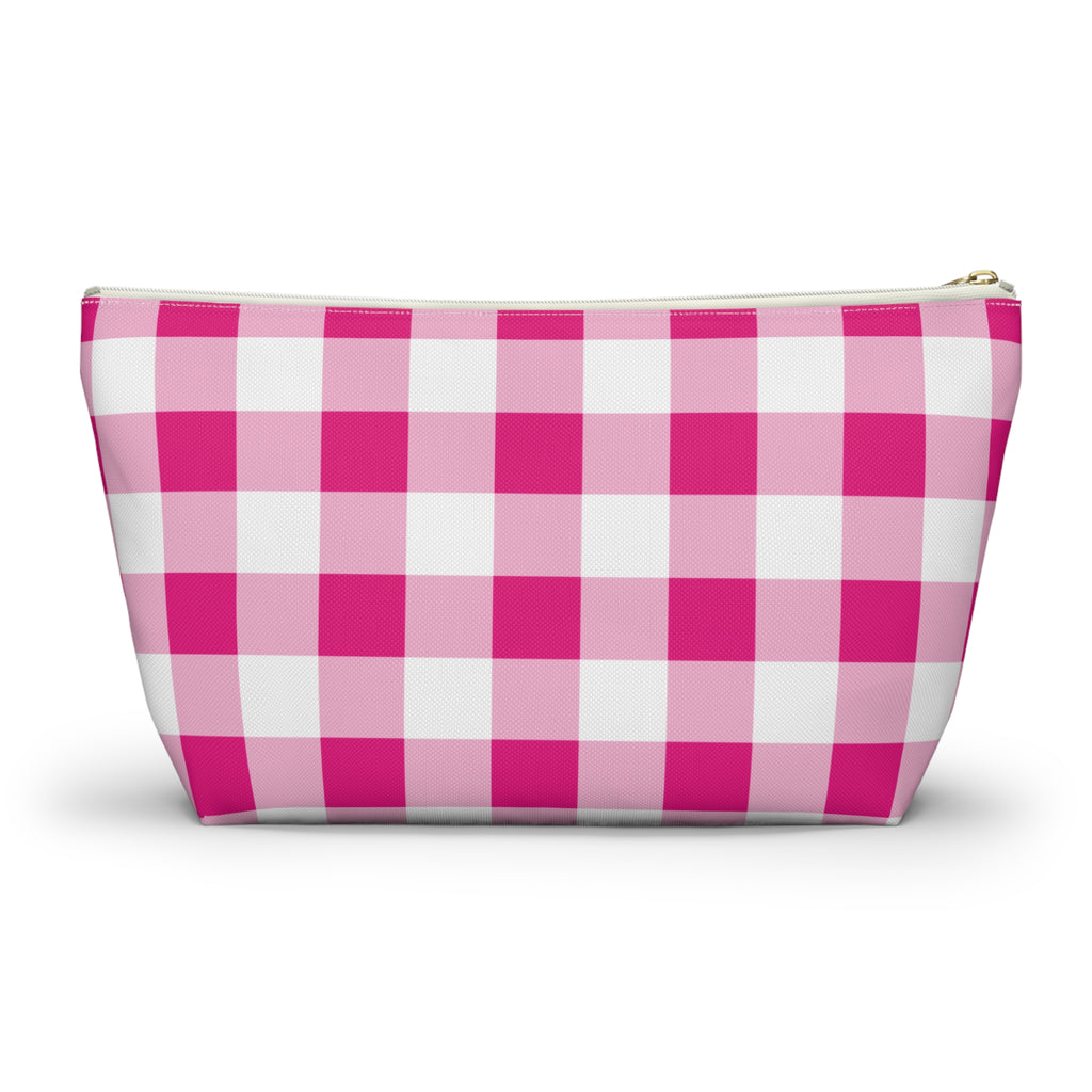 Pink Gingham Cosmetic Bag