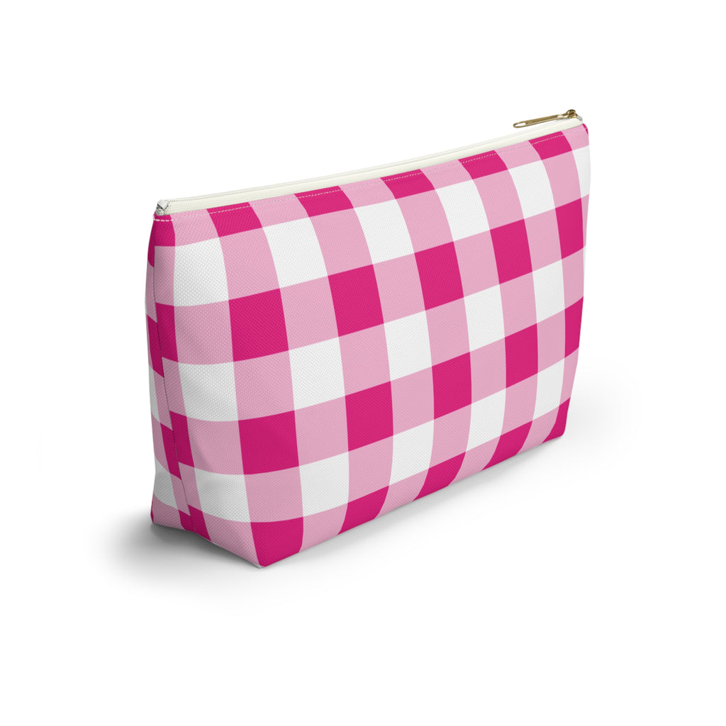 Pink Gingham Cosmetic Bag